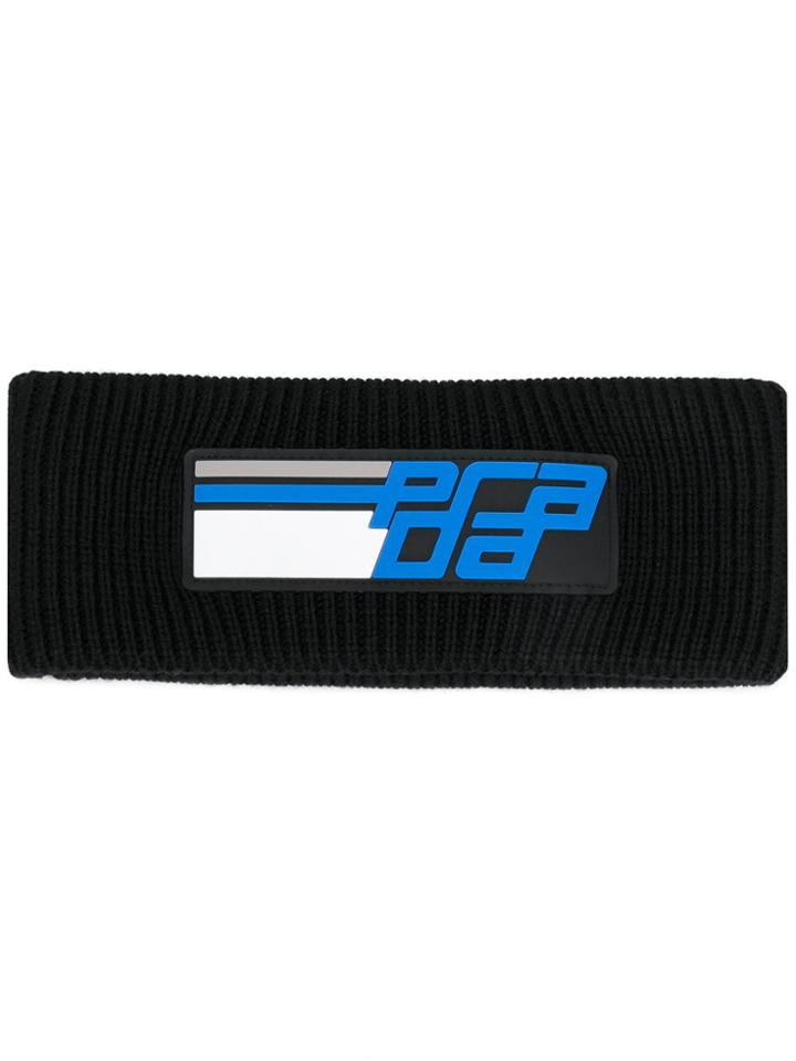 Prada Logo Patch Hair Band - Black