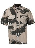 Yoshio Kubo - Eagle Print Short Shirt - Men - Cotton - 1, Brown, Cotton