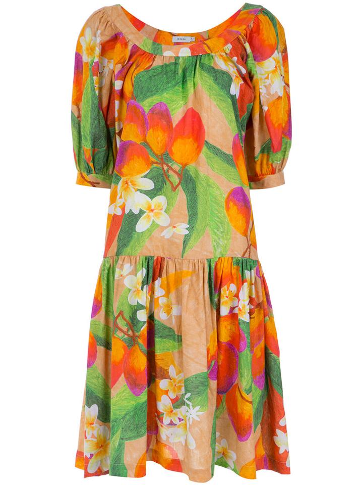 Isolda - Printed Dress - Women - Cotton - 38, Orange, Cotton