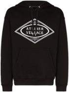 Versace Atelier Logo Print Hoodie - Black