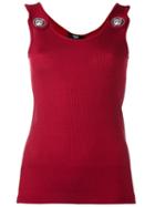 Versus 'lion' Plaque Detail Tank, Women's, Size: 44, Red, Viscose