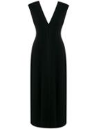 Jil Sander Plunge Neck Maxi Dress - Black