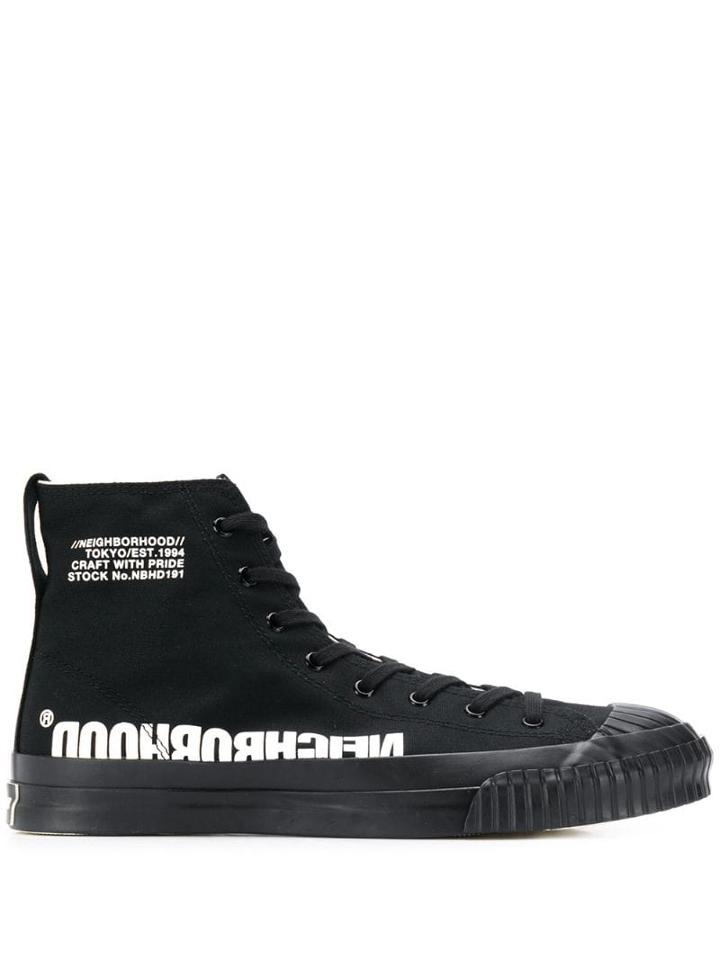 Neighborhood Printed Canvas Hi-tops - Black