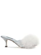 Dolce & Gabbana Feather Detail Mules - Blue