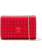 Versace Studded Medusa Clutch - Red