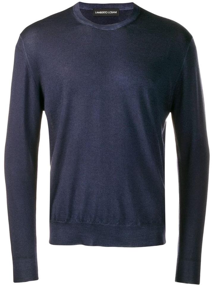 Lamberto Losani Crew-neck Knit Sweater - Blue