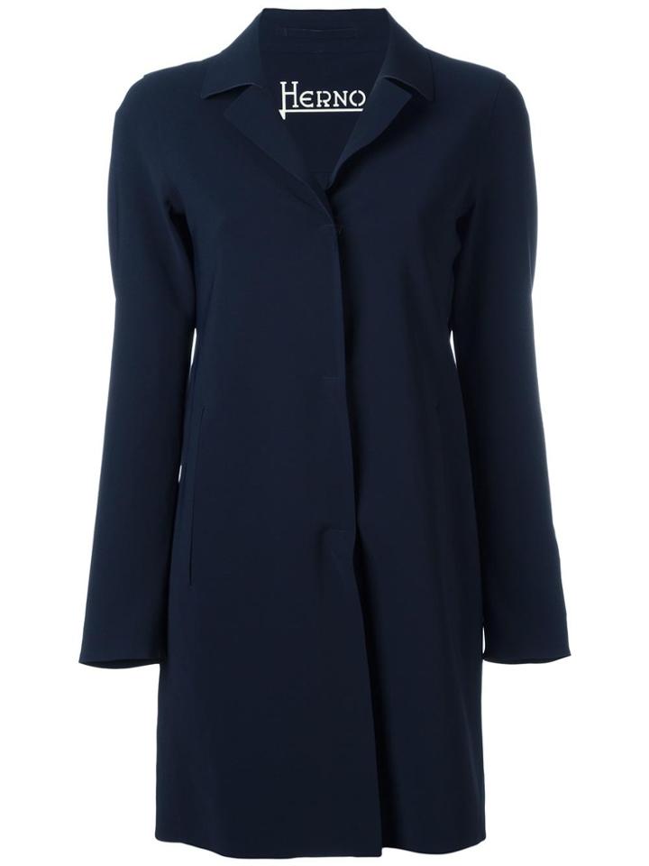 Herno Classic Midi Coat - Blue