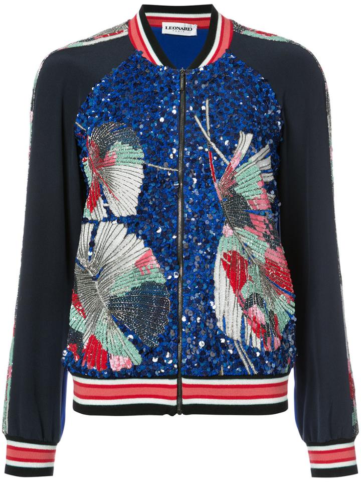 Leonard Embellished Bomber Jacket - Black