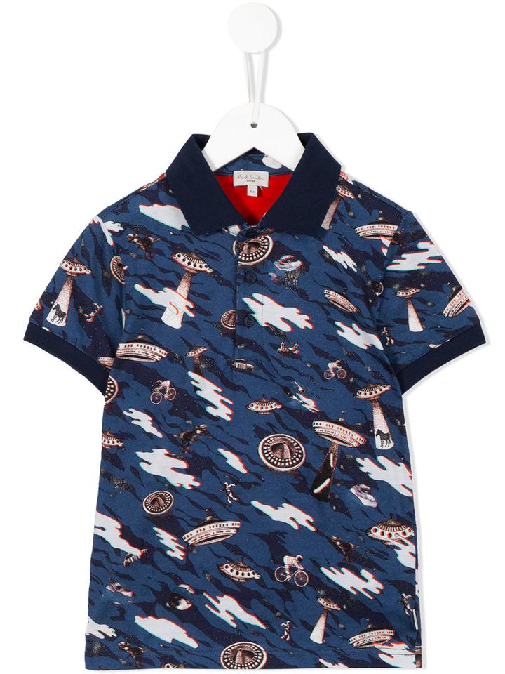 Paul Smith Junior Printed Polo Shirt, Boy's, Size: 10 Yrs, Blue
