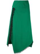 Roland Mouret Fringed Asymmetric Skirt - Green