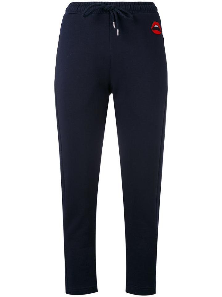 Markus Lupfer - Lara Lip Sweat Pants - Women - Cotton - M, Blue, Cotton