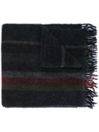 Études Striped Oversized Scarf - Grey