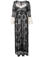 Anna Sui Floral Medallion Lace Dress - Black