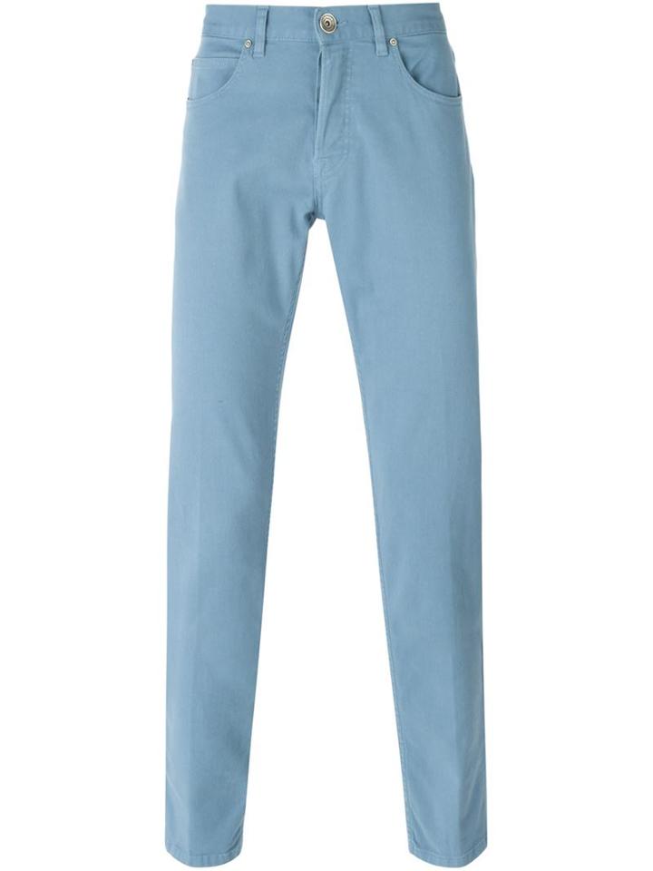 Eleventy Tapered Trousers, Men's, Size: 29, Blue, Cotton/spandex/elastane
