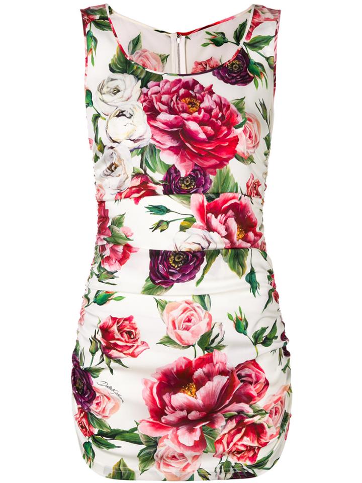 Dolce & Gabbana Peony Print Tank - White