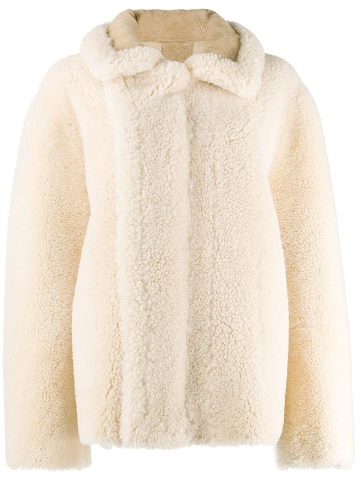 Bottega Veneta Caban Shearling Coat - Neutrals