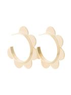 Simone Rocha Scalloped Floral Hoop Earrings - Metallic