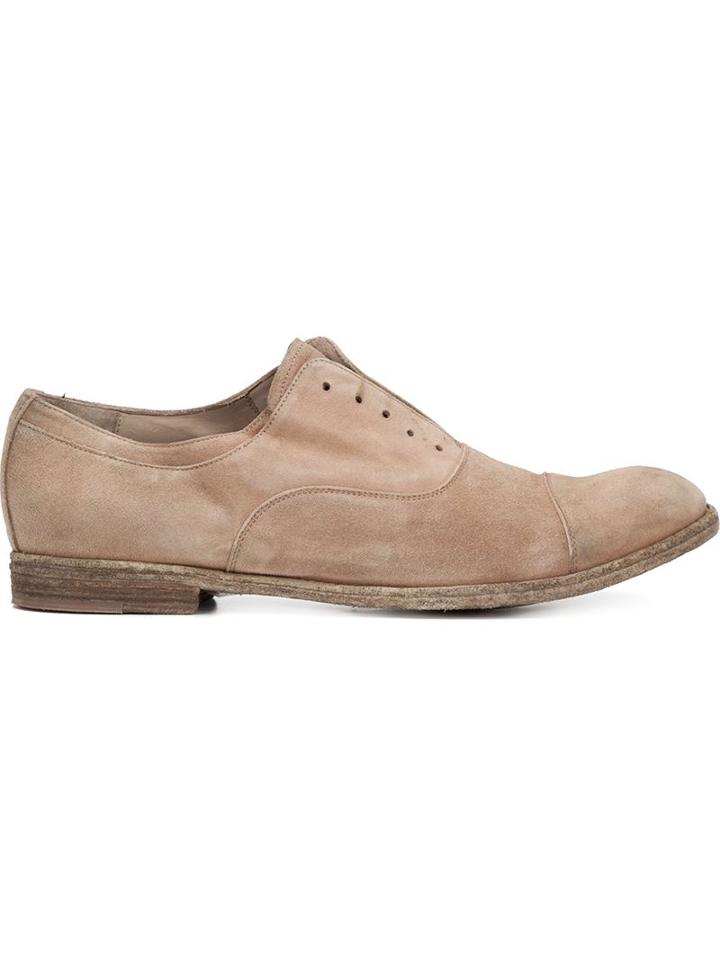 Officine Creative Laceless Shoes, Men's, Size: 43, Nude/neutrals, Suede