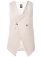 Eleventy Double Breasted Waistcoat - Nude & Neutrals