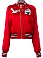 Off-white Satin Greenland Bomber Jacket - Red