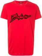 Balmain Terry Logo Patch T-shirt - Red