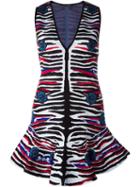 Roberto Cavalli Mixed Print Dress, Women's, Size: 42, Black, Viscose/polyester/polyamide/spandex/elastane