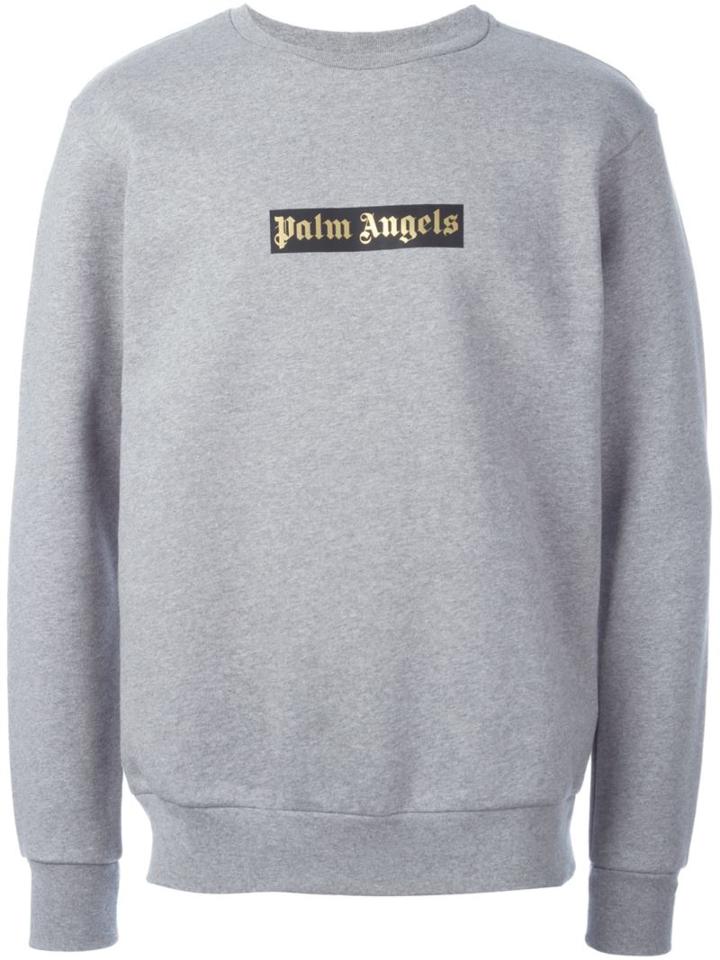 Palm Angels Logo Print Sweatshirt, Men's, Size: Xl, Grey, Cotton