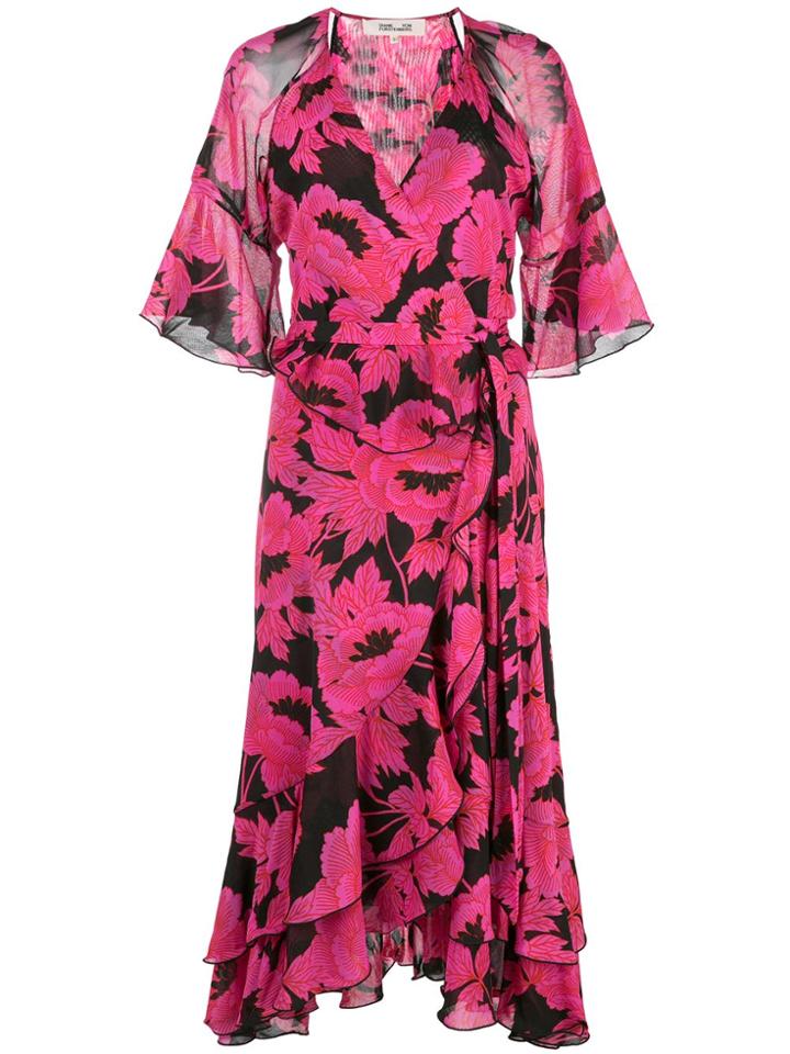 Diane Von Furstenberg Zion Ruffled Wrap Dress - Pink