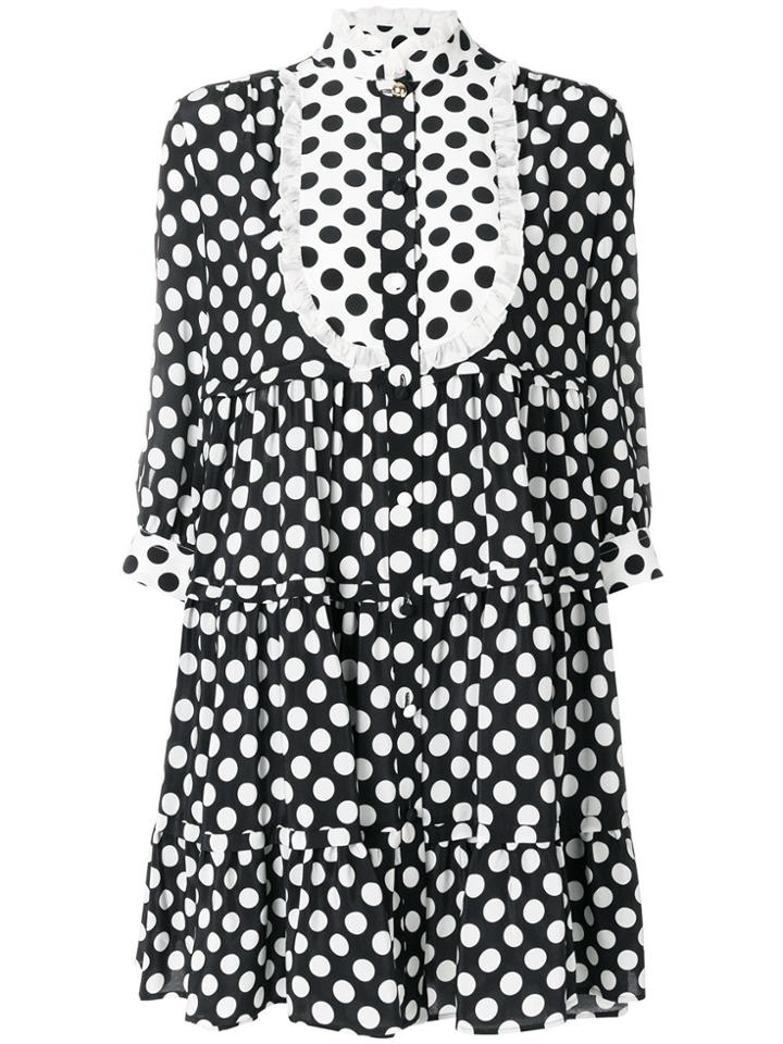 Rossella Jardini Contrast Bib Polka Dot Dress - Black