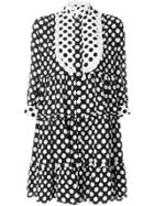 Rossella Jardini Contrast Bib Polka Dot Dress - Black