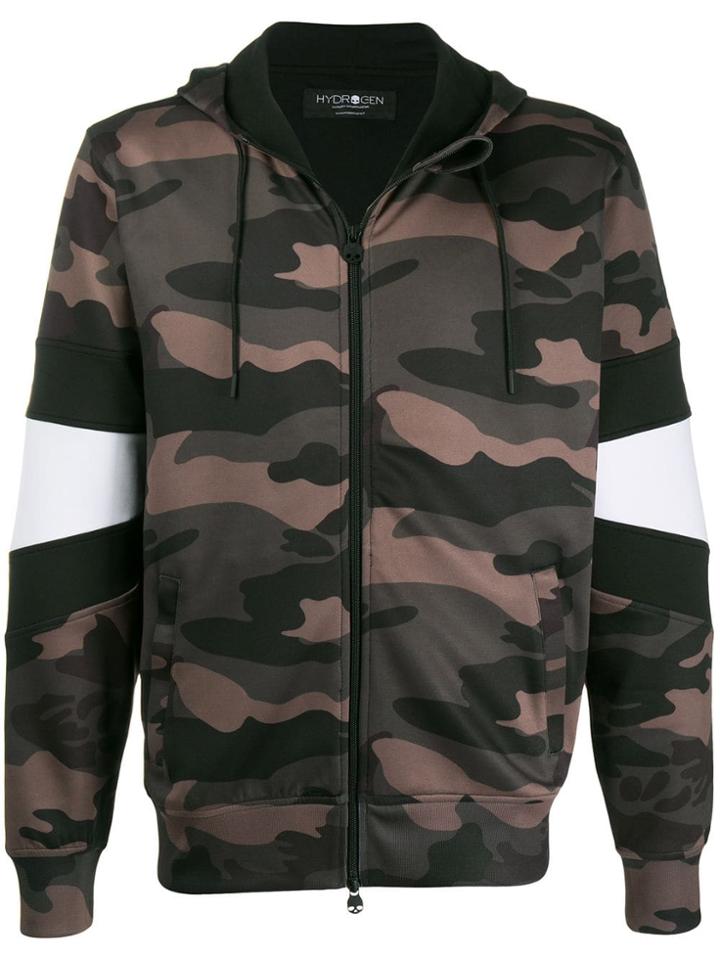 Hydrogen Camouflage Print Hooded Jacket - Green