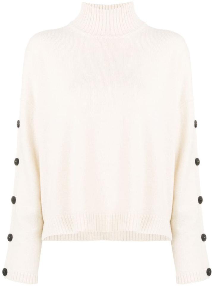 Pierantoniogaspari Buttoned Turtleneck Sweater - Neutrals