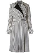 Reinaldo Lourenço - Striped Trench Coat - Women - Acetate - 40, White, Acetate