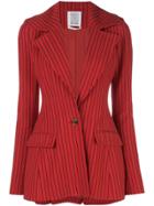 Rosie Assoulin Fitted Striped Blazer - Red