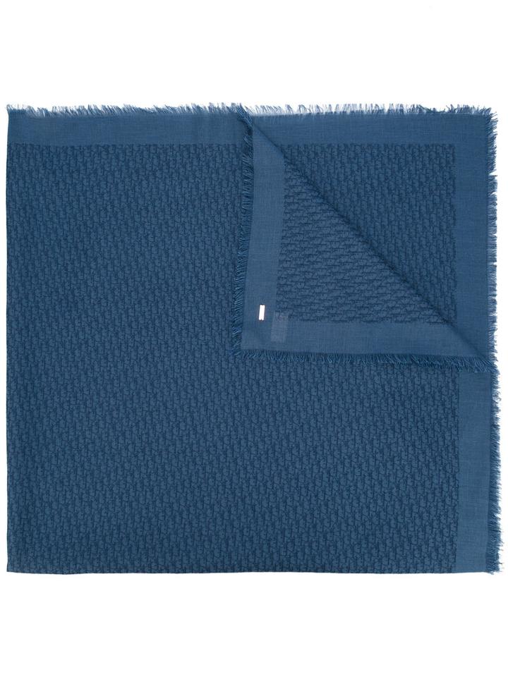Dior Homme Woven Style Scarf, Men's, Blue, Cotton