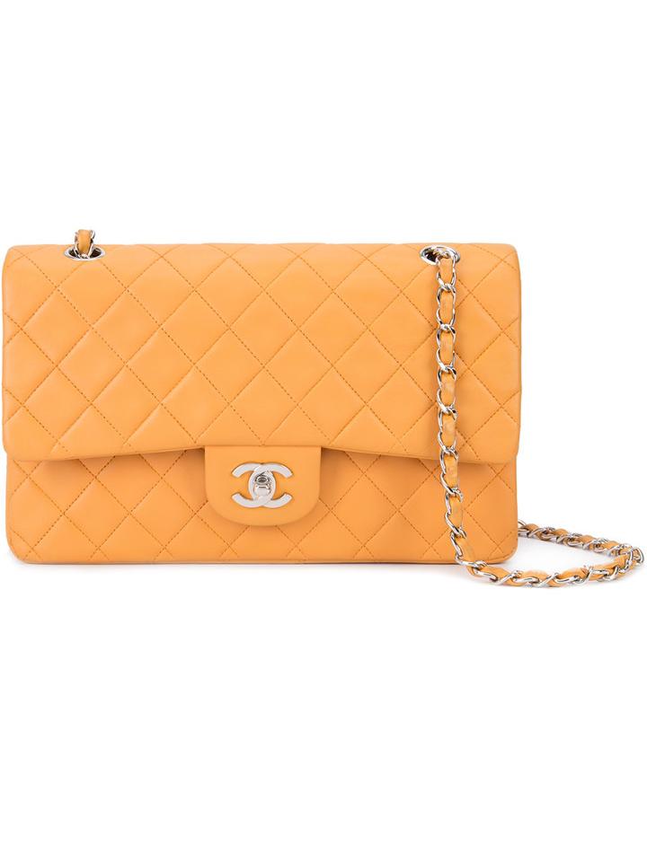 Chanel Vintage Quilted Shoulder Bag, Women's, Yellow/orange