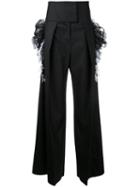 Preen By Thornton Bregazzi - Wide-legged High-rise Trousers - Women - Virgin Wool - S, Black, Virgin Wool