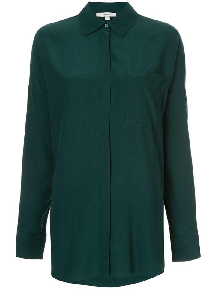 Layeur Concealed Front Shirt - Green