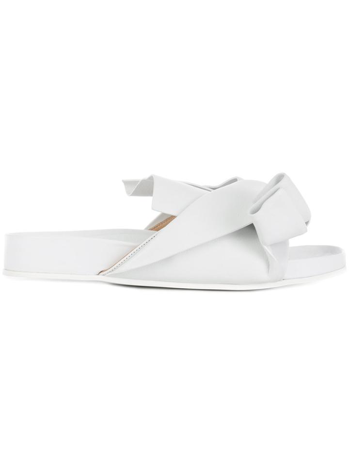 No21 Abstract Bow Slides - White