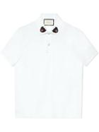 Gucci - Polo With Panther Embroidery - Men - Cotton/spandex/elastane - Xxl, White, Cotton/spandex/elastane