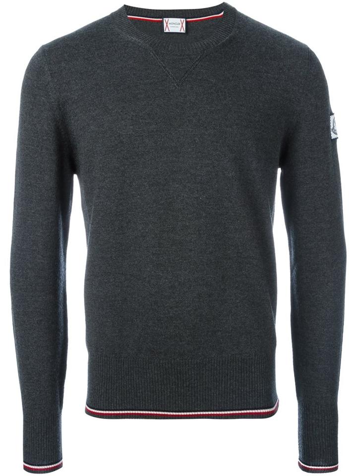 Moncler Gamme Bleu Classic Jumper, Men's, Size: Xl, Grey, Virgin Wool