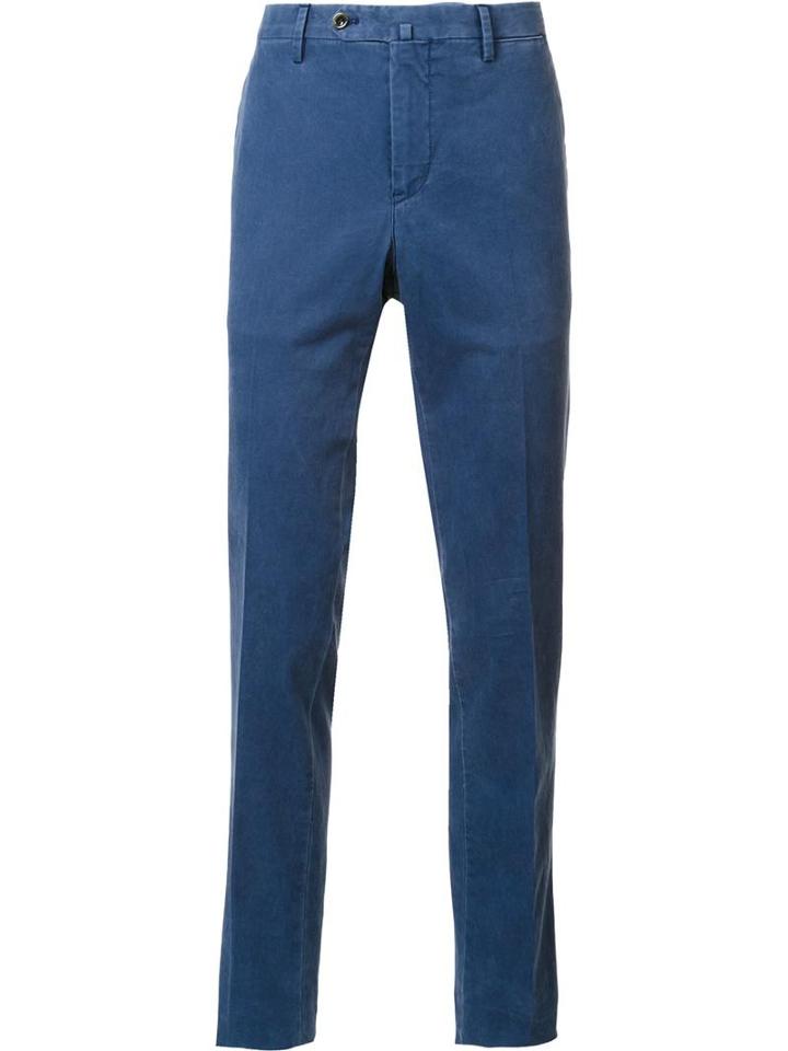Pt01 Oxford Weave Trousers, Men's, Size: 58, Blue, Cotton