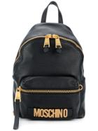 Moschino Logo Plaque Backpack - Black