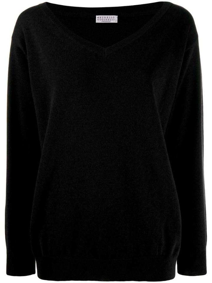 Brunello Cucinelli V-neck Sweatshirt - Black
