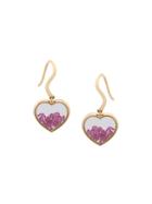 Aurelie Bidermann 'chivor' Ruby Heart Earrings - Metallic