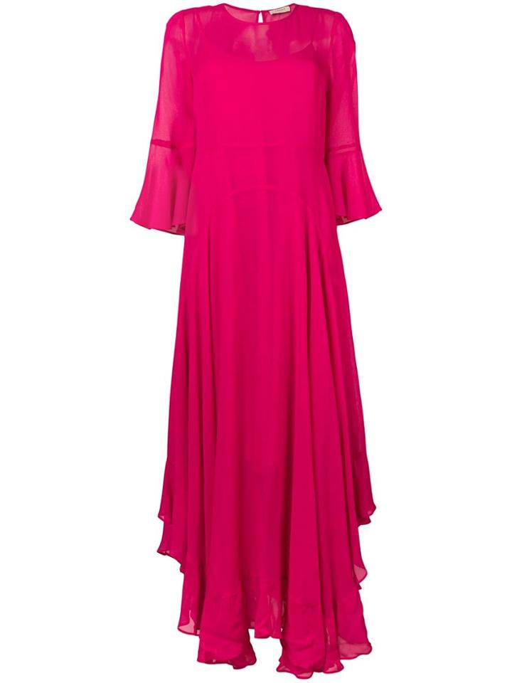 Twin-set Asymmetric Ruffled Crepe Dress - Pink