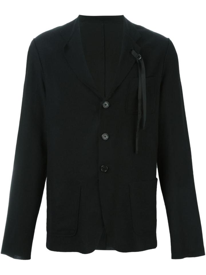 Ann Demeulemeester Grise Three Button Blazer, Men's, Size: Medium, Black, Cashmere/virgin Wool