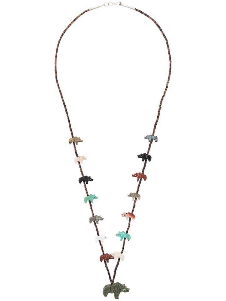 Jessie Western Bear Necklace - Brown