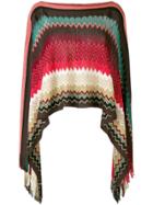 M Missoni Zigzag Pattern Poncho - Brown