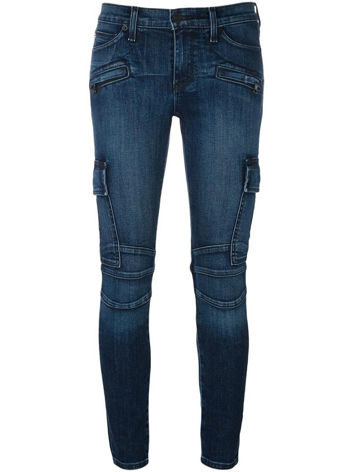 Hudson 'colby' Biker Style Skinny Jeans, Women's, Size: 25, Blue, Cotton/polyurethane